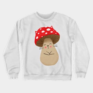 Happy Mushroom Cat Crewneck Sweatshirt